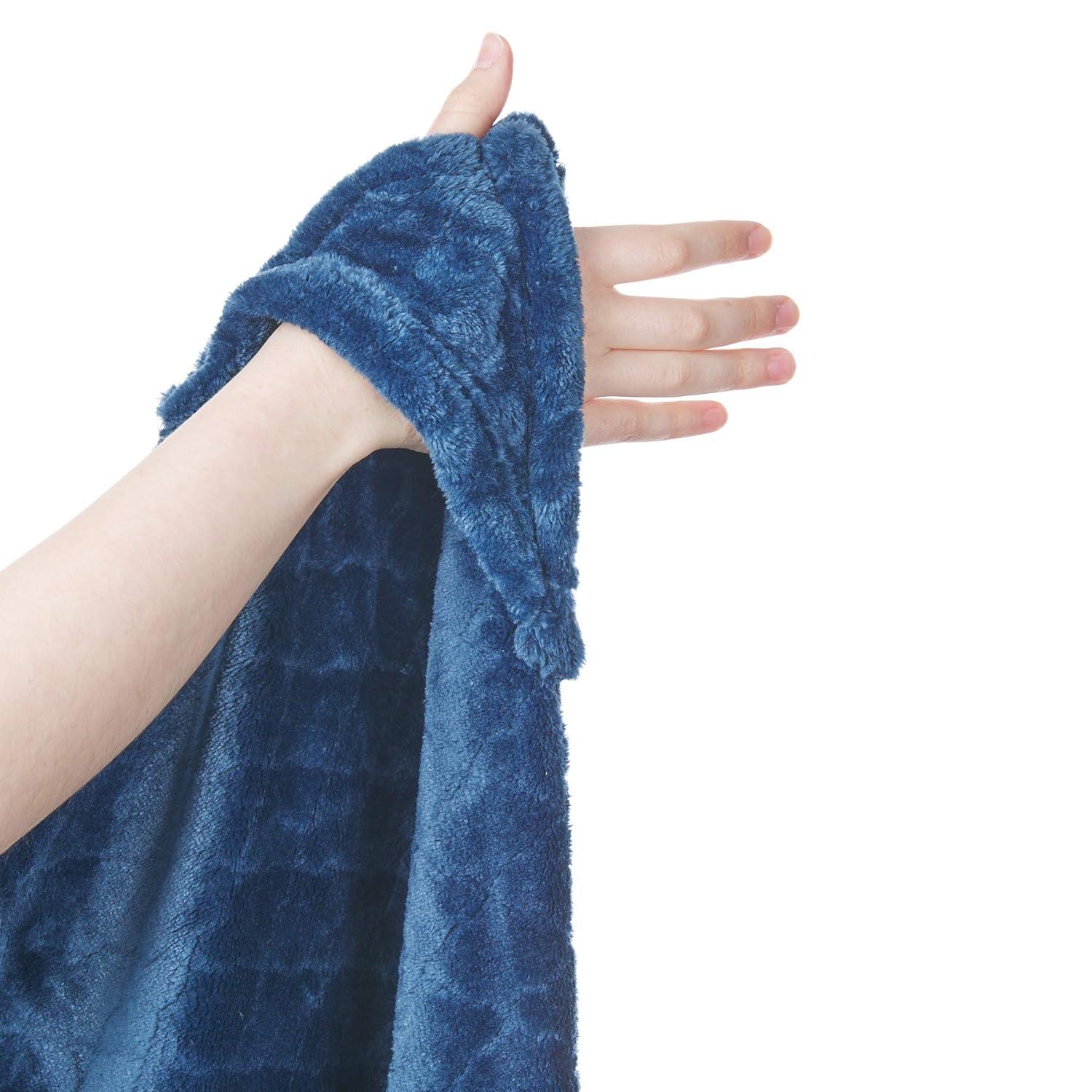 Outrageously Soft Convertible Cozee Blanket and Pillow - 2 in 1 Throw and Pillow - 60 x 70 Inches - Blue