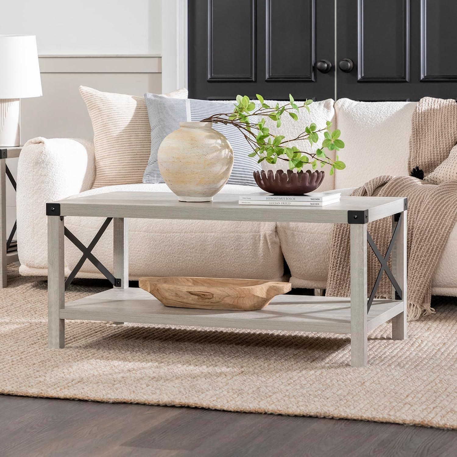 Modern Farmhouse Coffee Table - Stone Gray