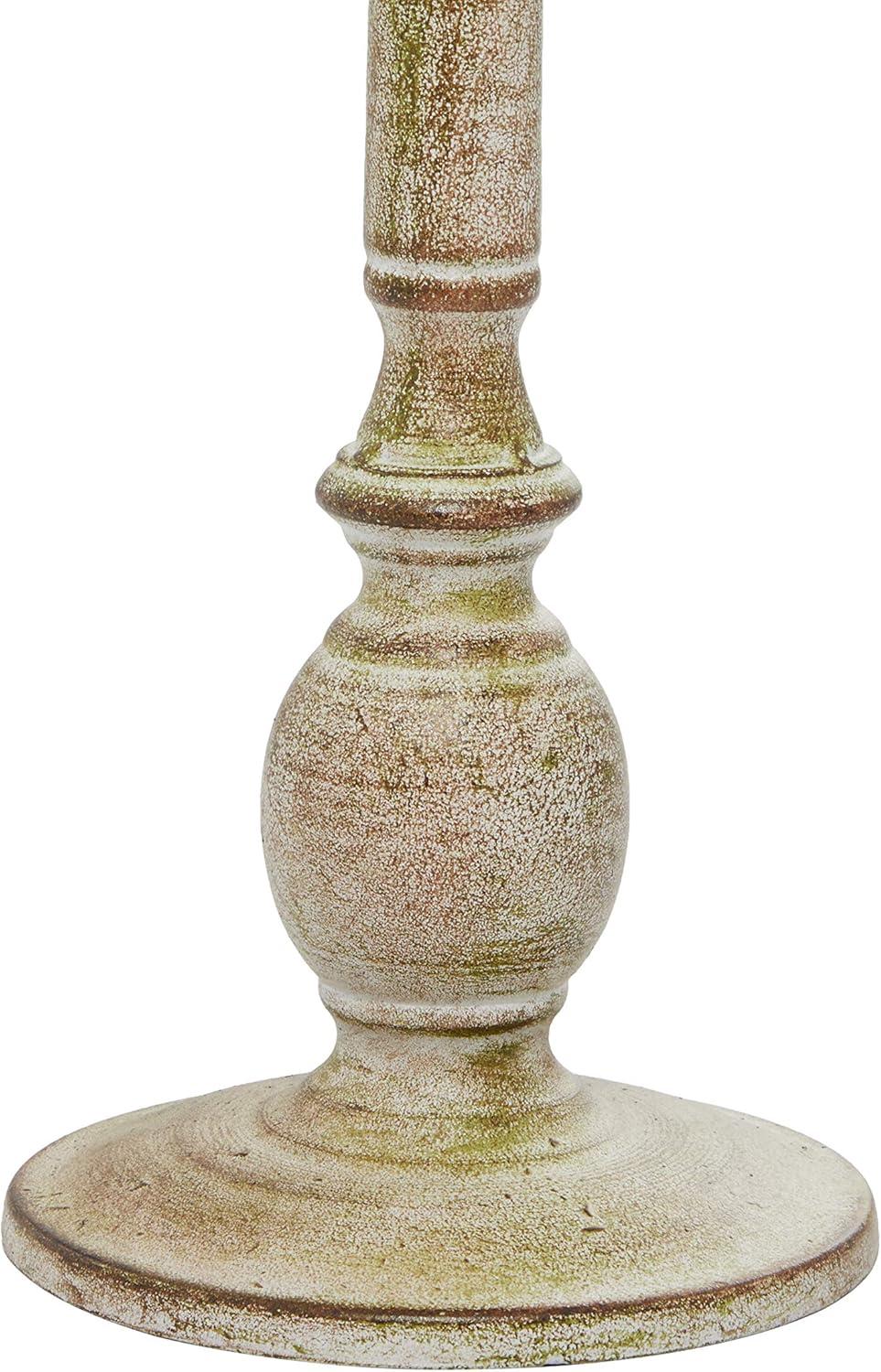 DecMode 2 Candle Beige Metal Candle Holder, Set of 2