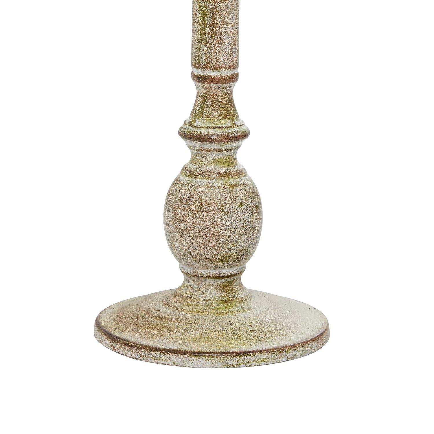 DecMode 2 Candle Beige Metal Candle Holder, Set of 2