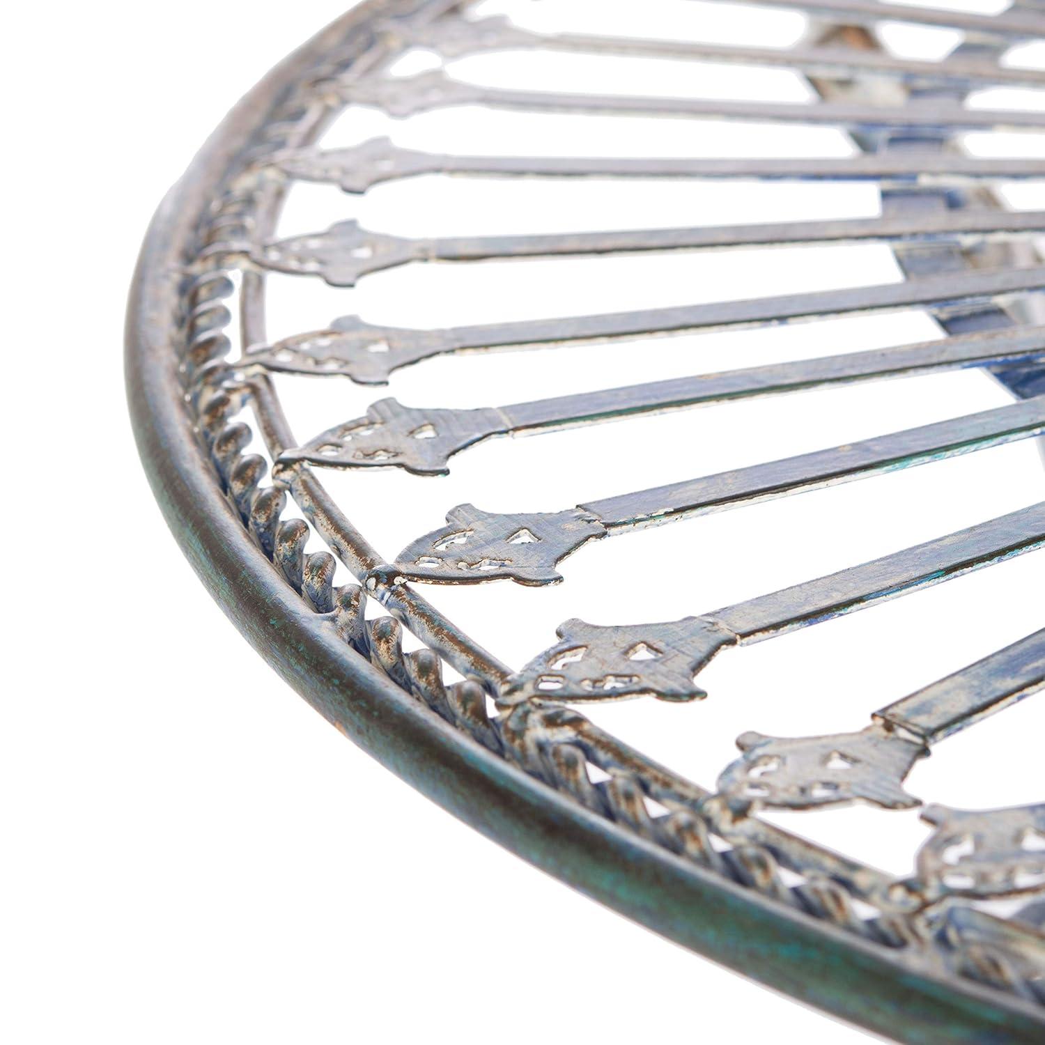 Belen Bistro Set, One Table And Two Chairs - Outdoor - PAT5020 - Mossy Blue - Safavieh