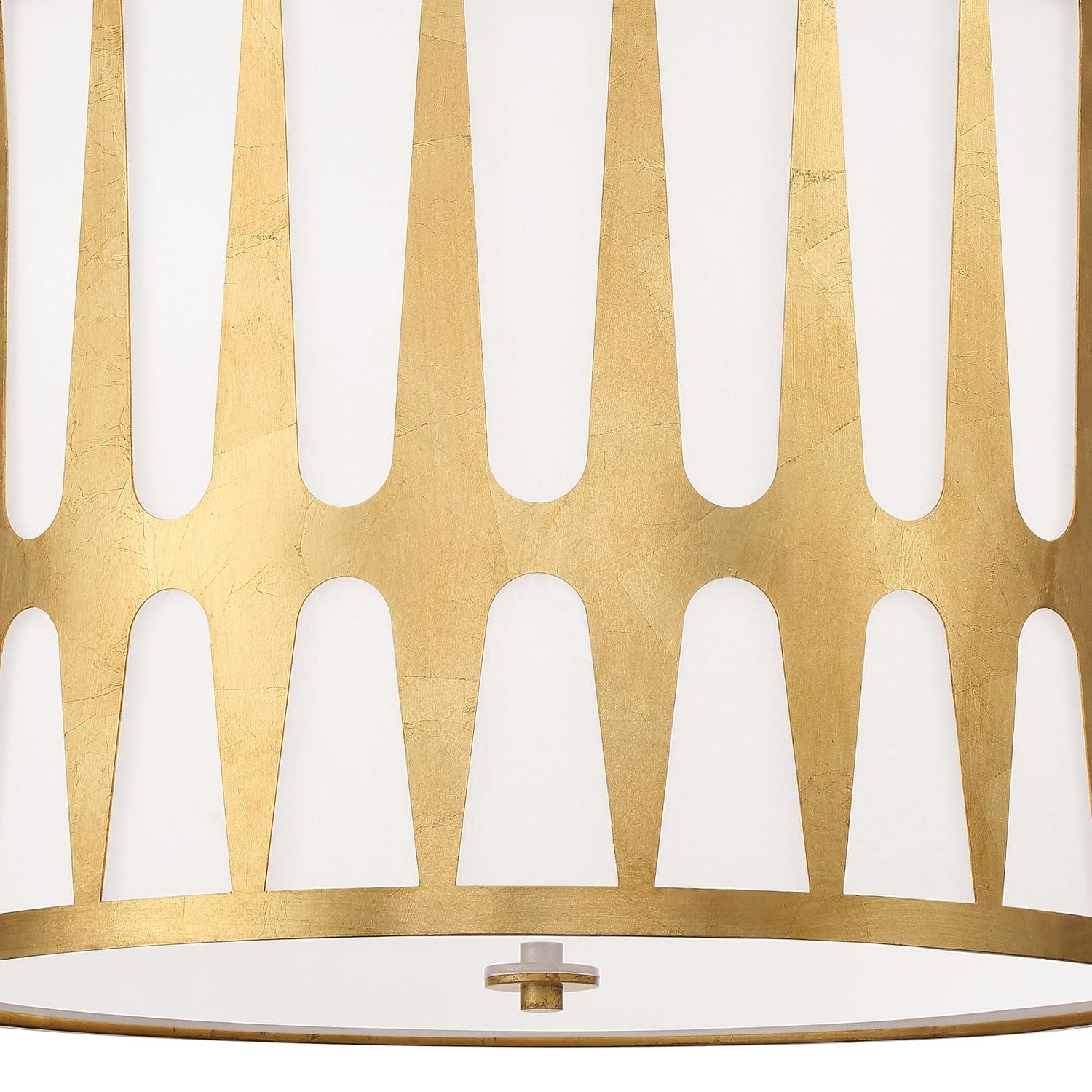 Crystorama Royston 5 Light Antique Gold Pendant - 24'' W x 18.37'' H