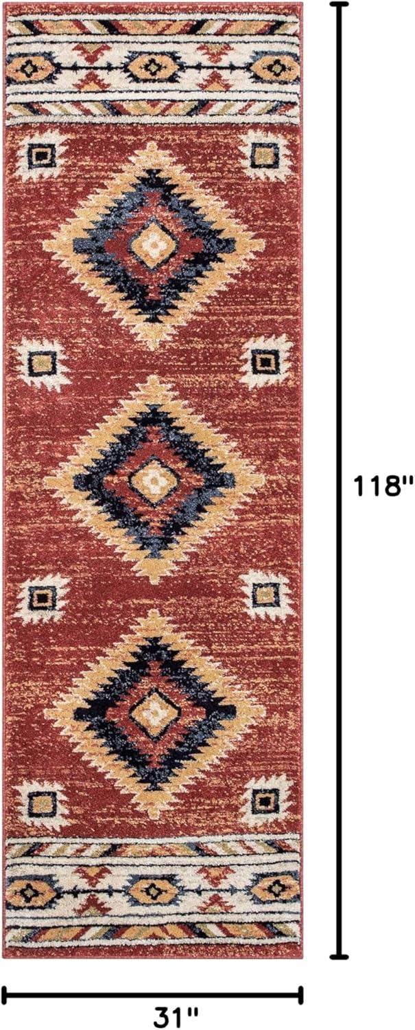 Well Woven Jamyn Lea Crimson Traditional Southwestern Tribal Red/Blue Rug
