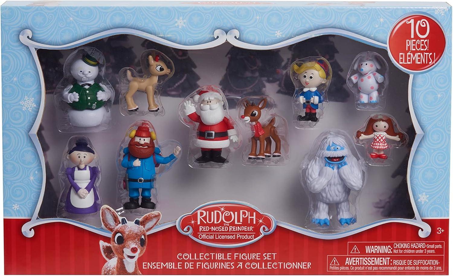 Rudolph the Red-Nosed Reindeer® Figure Set, 10-Piece Figure Set, Kids Toys for Ages 3 up