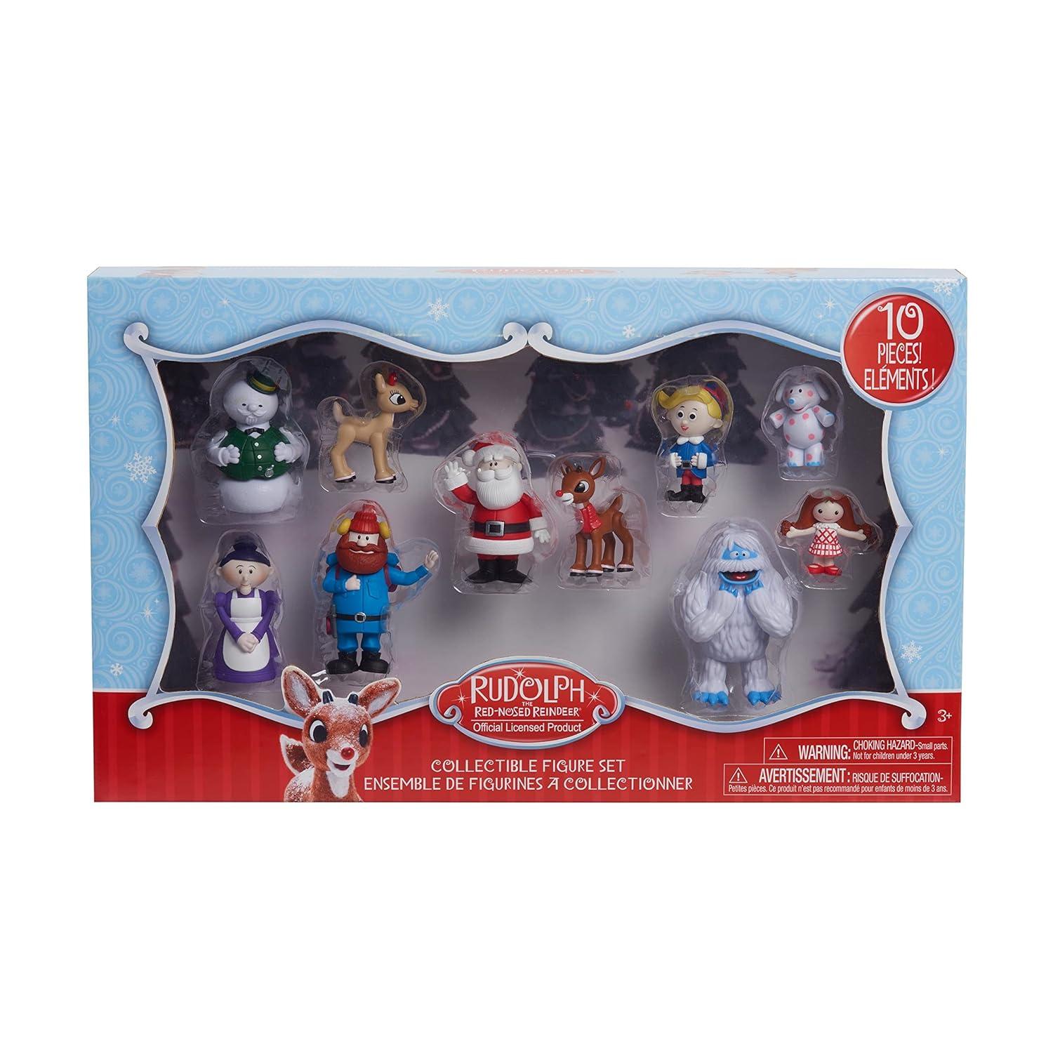 Rudolph the Red-Nosed Reindeer® Figure Set, 10-Piece Figure Set, Kids Toys for Ages 3 up