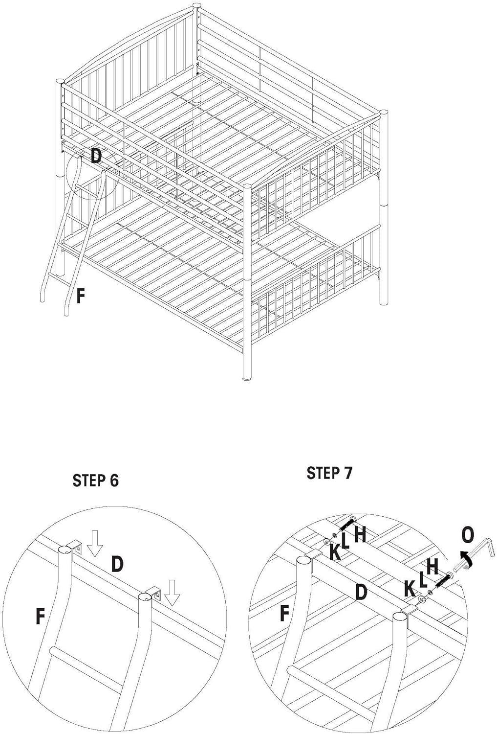 Sleek Black Metal Full Over Full Bunk Bed with Easy-Access Ladder