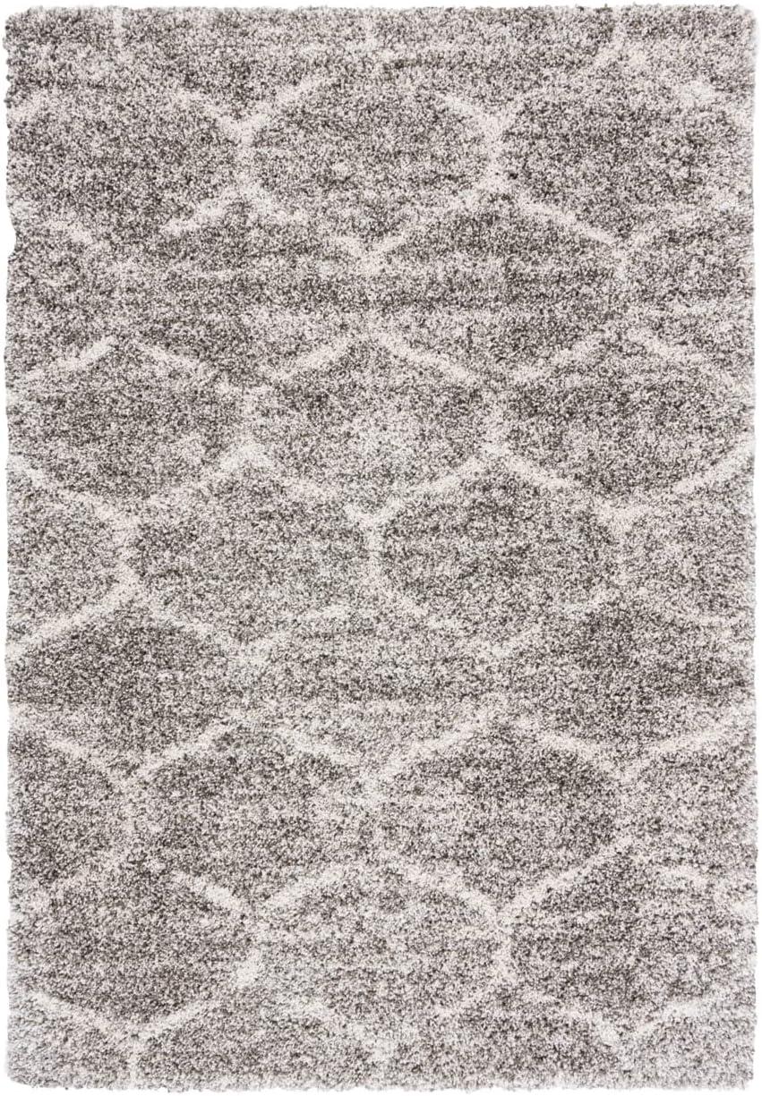 SAFAVIEH Hudson Shag Jacob Geometric Area Rug, Grey/Ivory, 8' x 10'