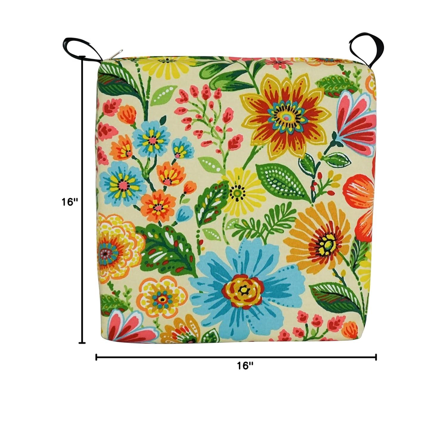 Blazing Needles Set of 4 Outdoor Chair Cushions, Gregoire Chamomile