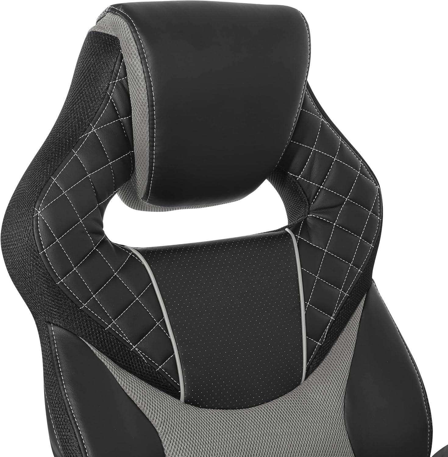 Oversite 32" Black and Grey Faux Leather Gaming Chair