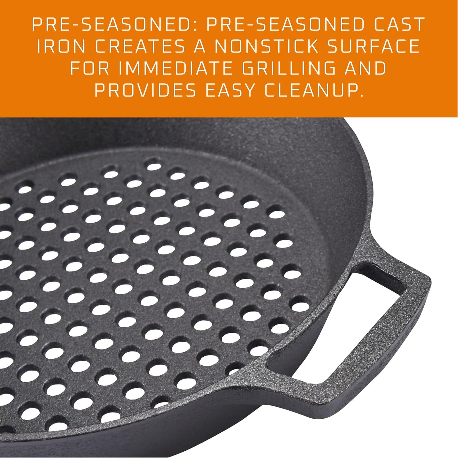 Bruntmor Enameled Cast Iron Skillet with Glass Lid | 10 Inch Deep Round Grill Pan and Frying Pan with Double Loop Handles | Black | Flat Cast Iron Skillet