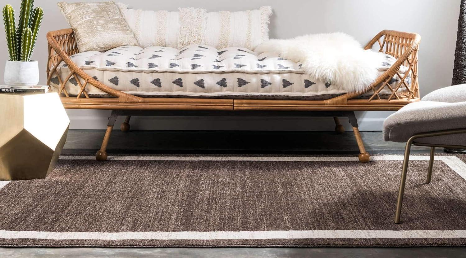 Unique Loom Del Mar Collection Area Rug - Maria (3' 3" x 5' 3" Rectangle Brown/Ivory)