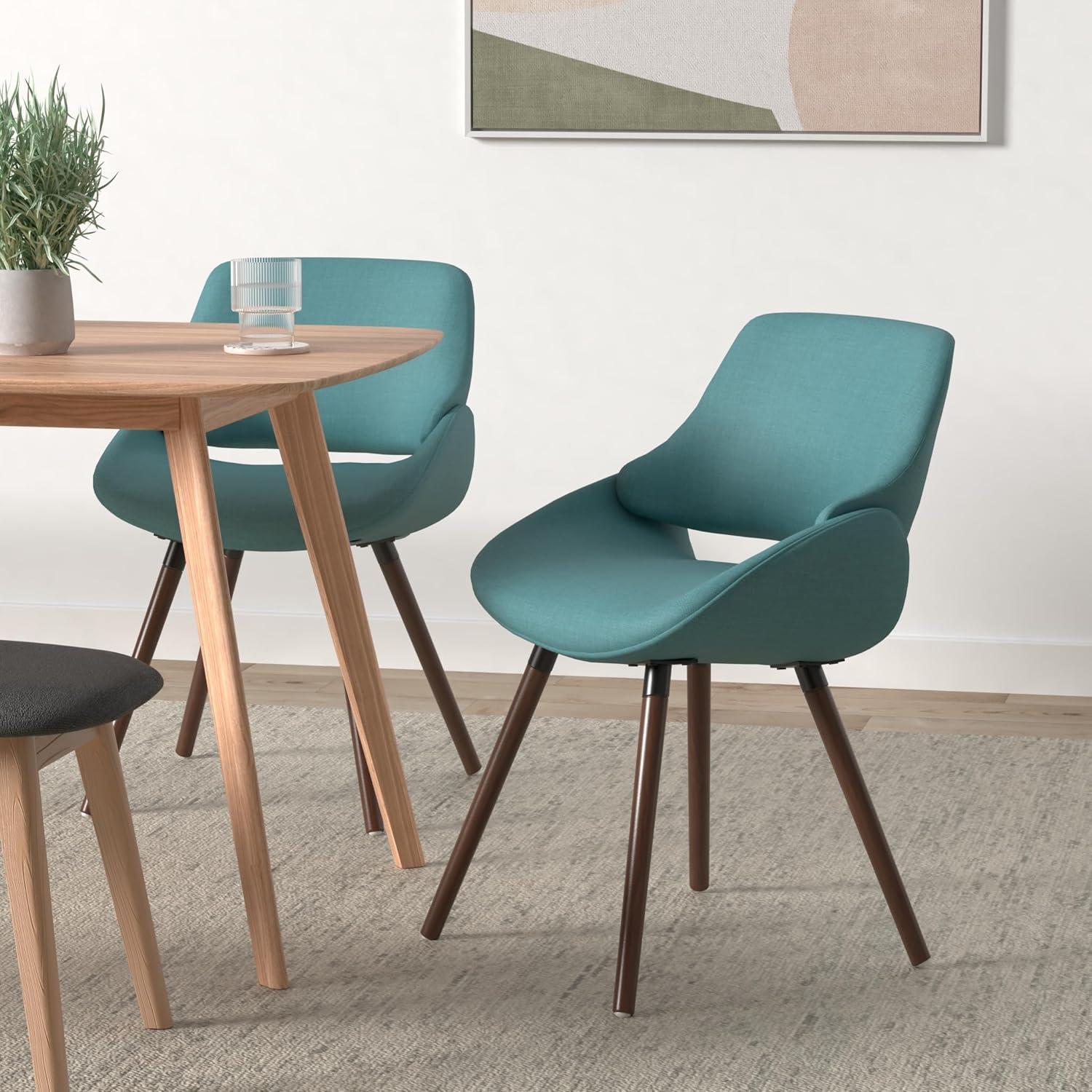 Simpli Home Malden Solid Wood Dining Chair in Turquoise Blue