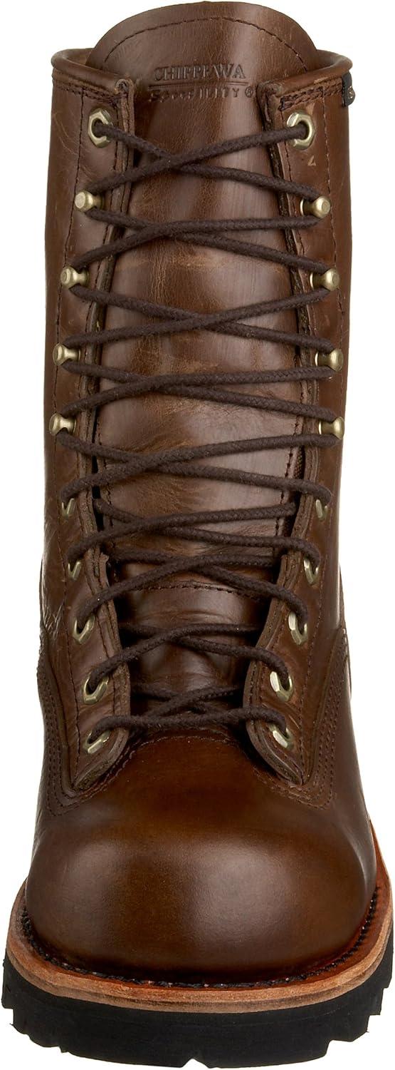 Chippewa Men's Paladin 8" Lace-to-Toe Logger Boots - Waterproof, Slip-Resistant Work Boots for Men