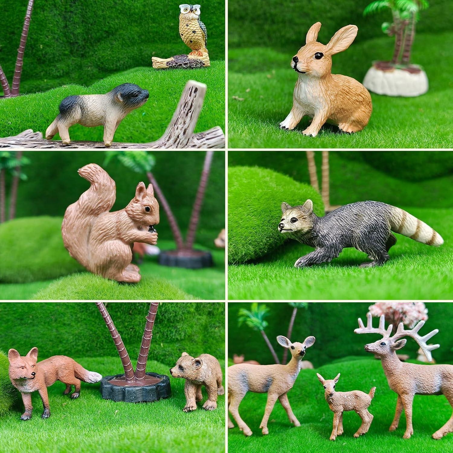 10-Piece Hand-Painted Woodland Animal Figurine Set