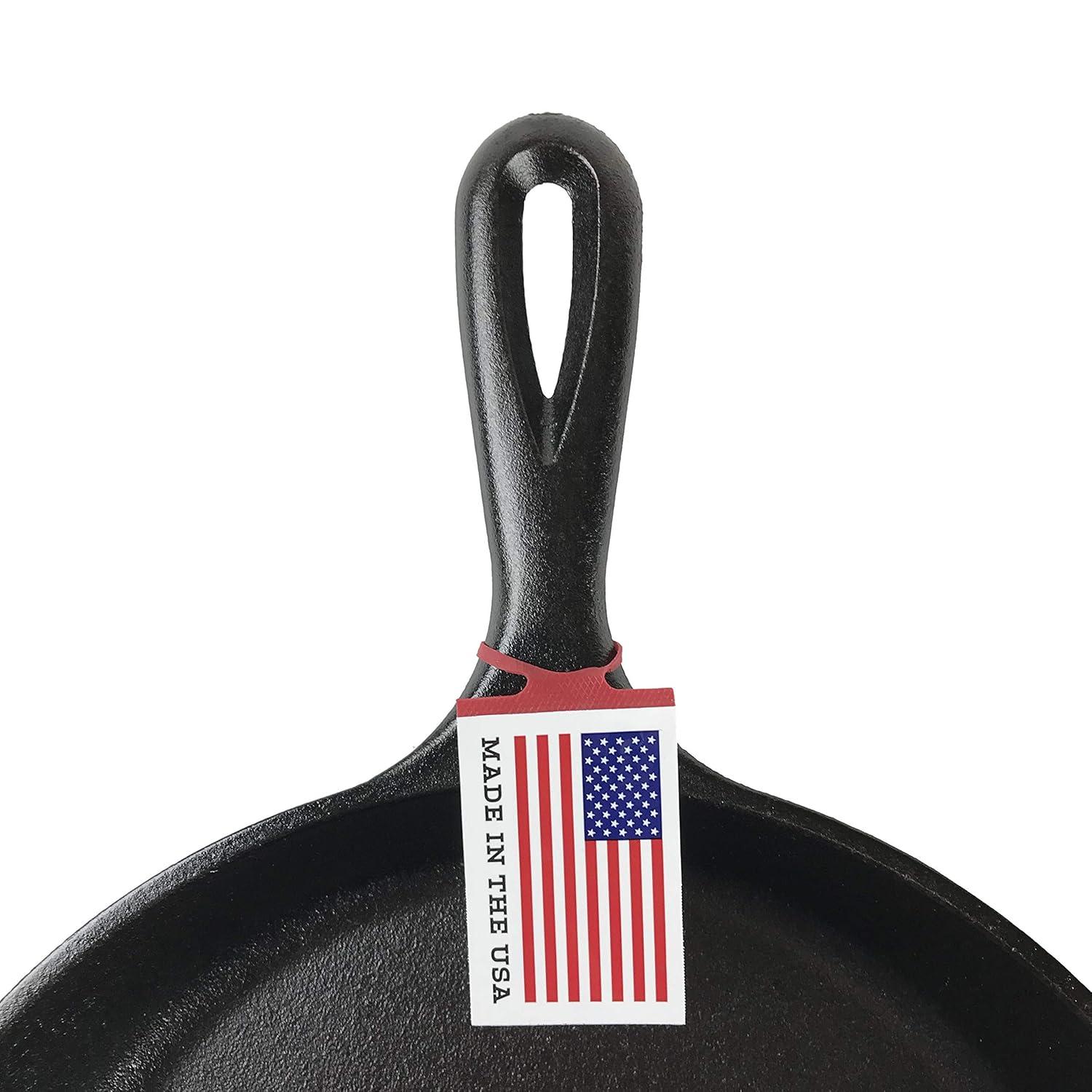 Lodge 10.5" Cast Iron Griddle: Preseasoned Nonstick Crepe Pan, Smooth Surface & Gas Compatible, Hand Wash, Black