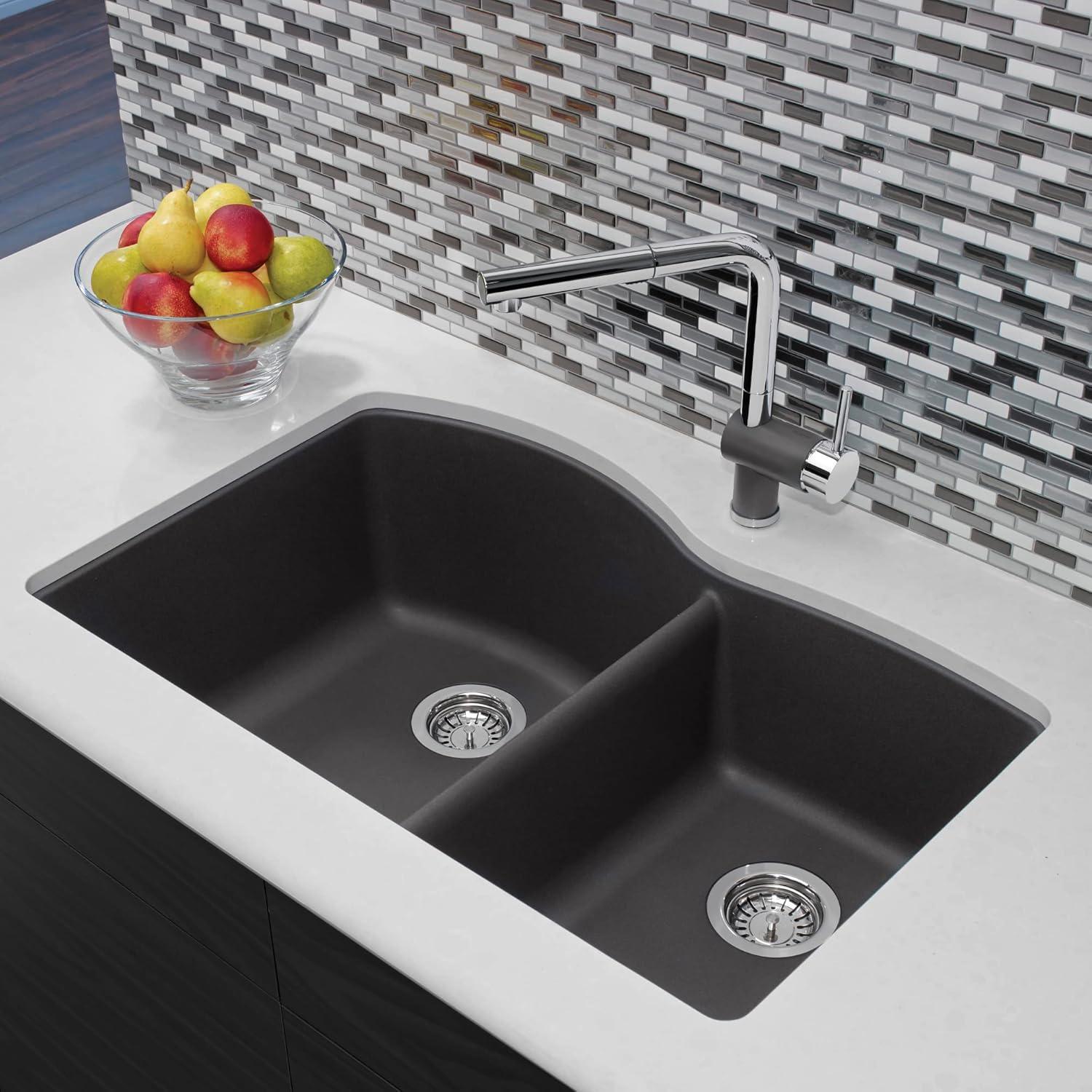 Diamond SILGRANIT 32.07" L x 20.92" W Double Bowl Undermount Kitchen Sink