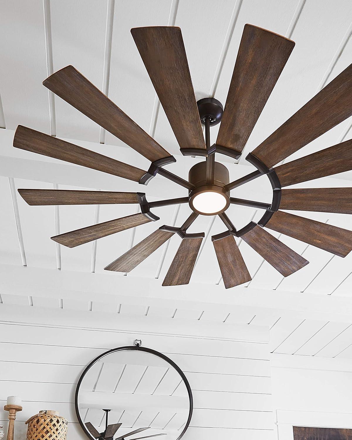 Monte Carlo Prairie Prairie 62" 14 Blade Indoor / Outdoor Dc Ceiling Fan - Grey