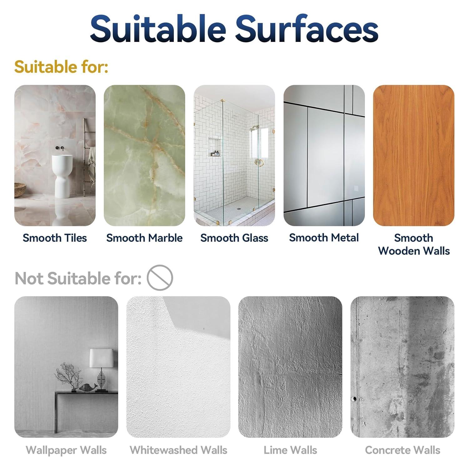 Rebrilliant 3-Pack Corner Adhesive Shower Caddy with Soap Holder & 12 Hooks, Stainless Steel