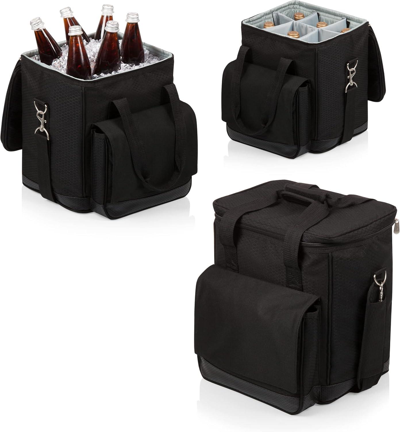 LEGACY Cellar 6-Bottle Wine Carrier & Cooler Tote - Insulated Traveling Portable Wine Bag Platinum