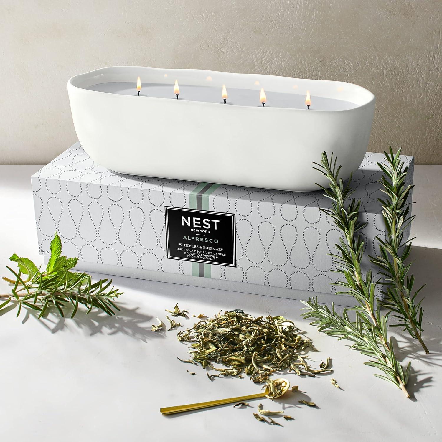 Nest Fragrances White Tea And Rosemary Alfresco Multi-wick Trough Candle