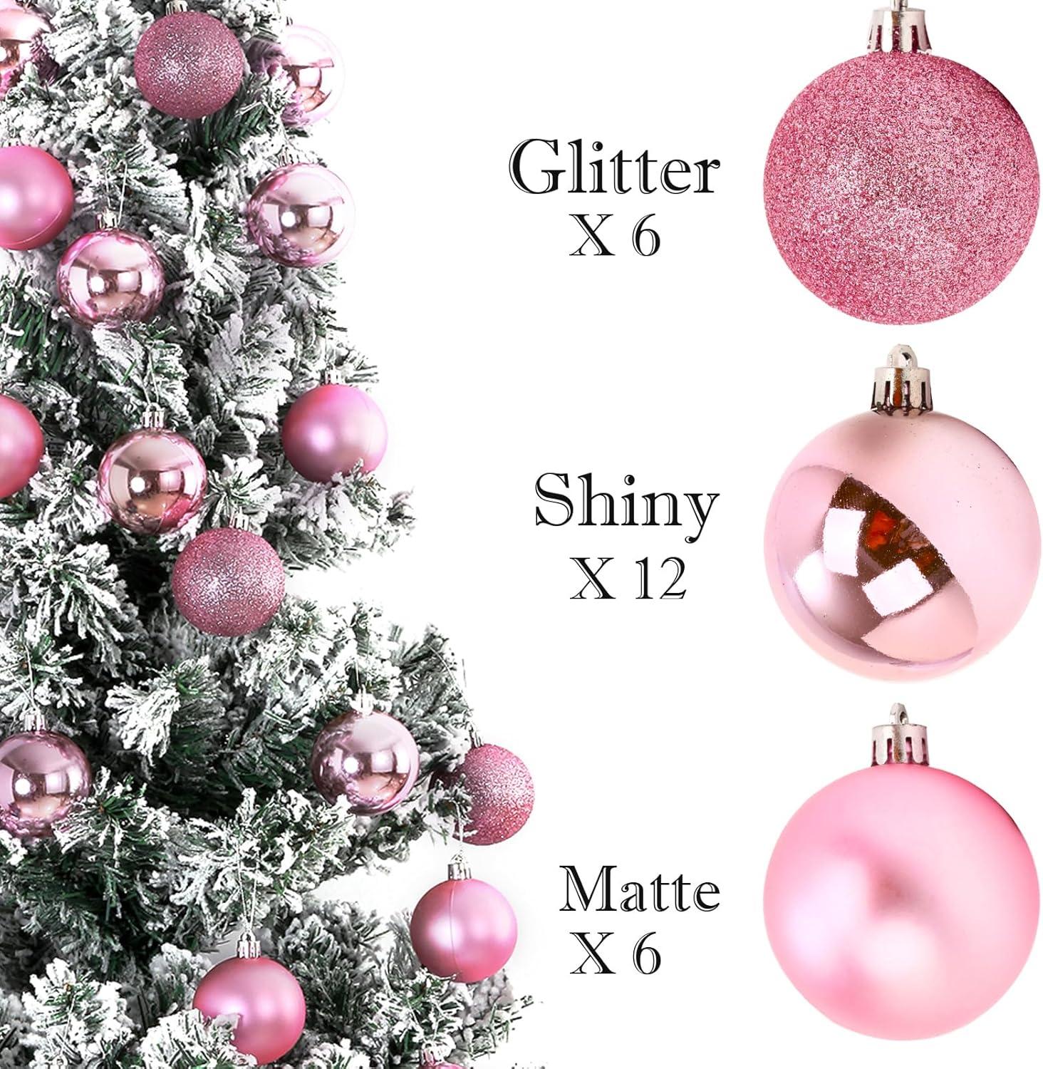 Fuebueo 24Pcs Christmas Balls Ornaments Shatterproof Hanging Ball for Holiday Wedding Party