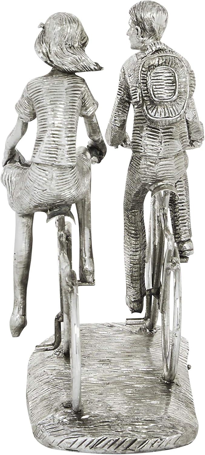 DecMode Polystone Bicycle Contemporary Sculpture Silver