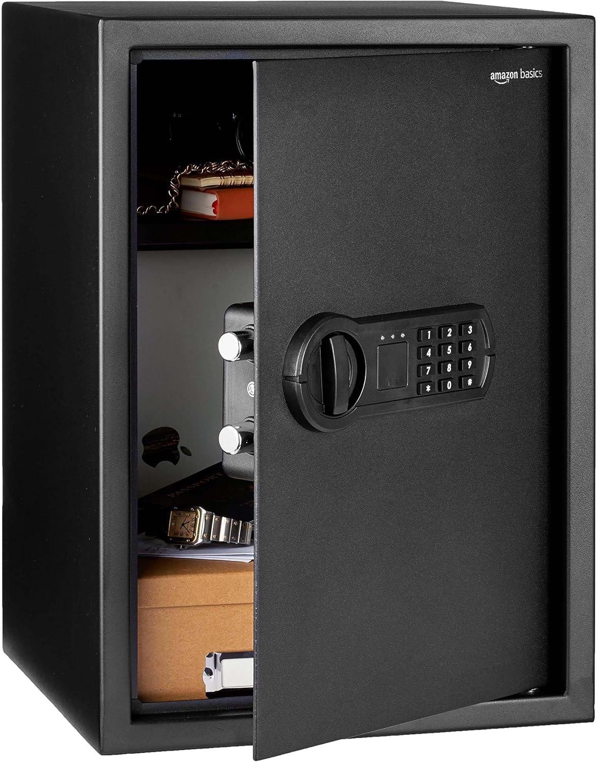 Black Steel Electronic Keypad Lock Safe, 1.8 Cubic Feet