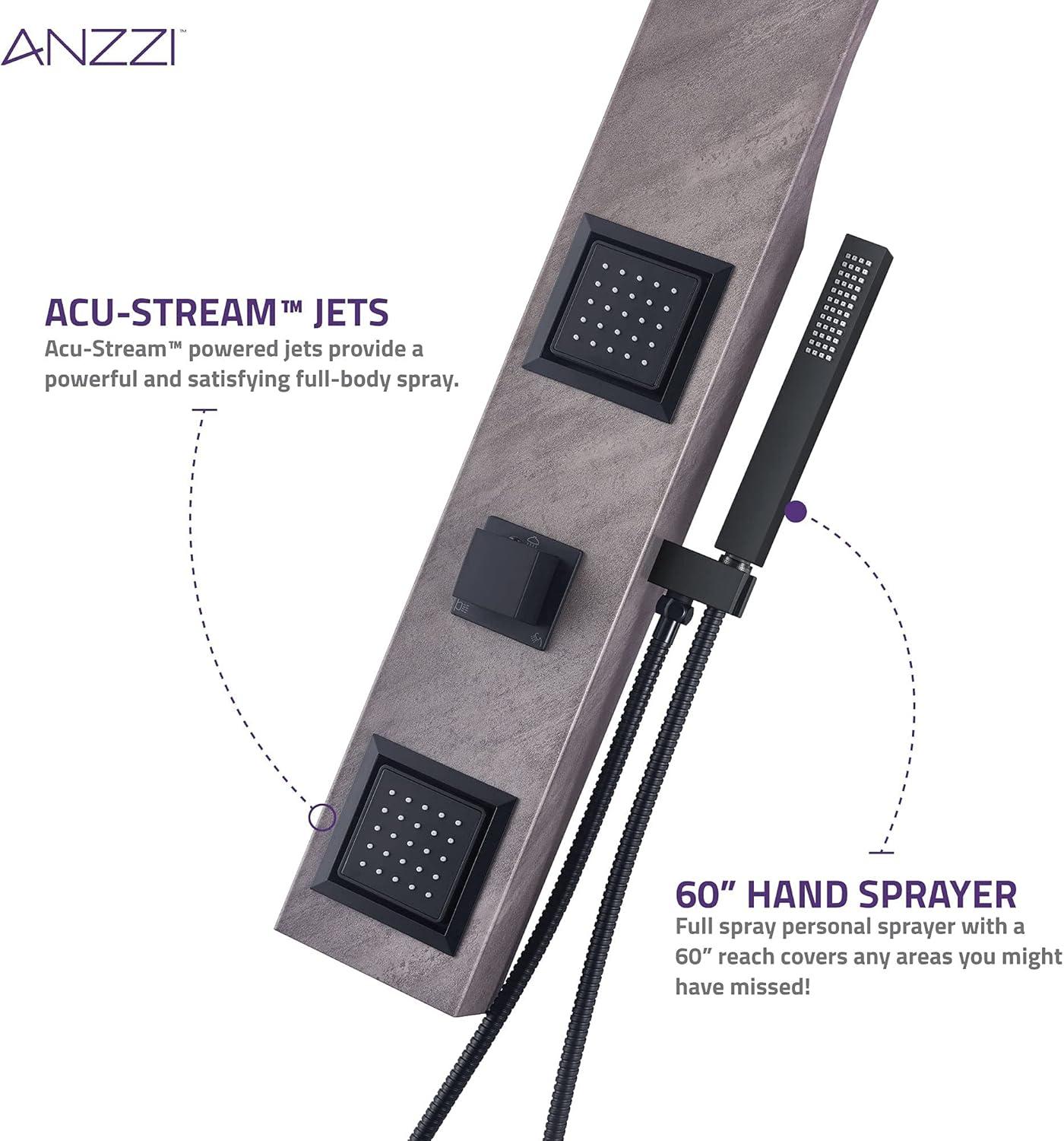 ANZZI Aura 39.37'' Shower Panel with Fixed Shower Head SP-AZ078GM