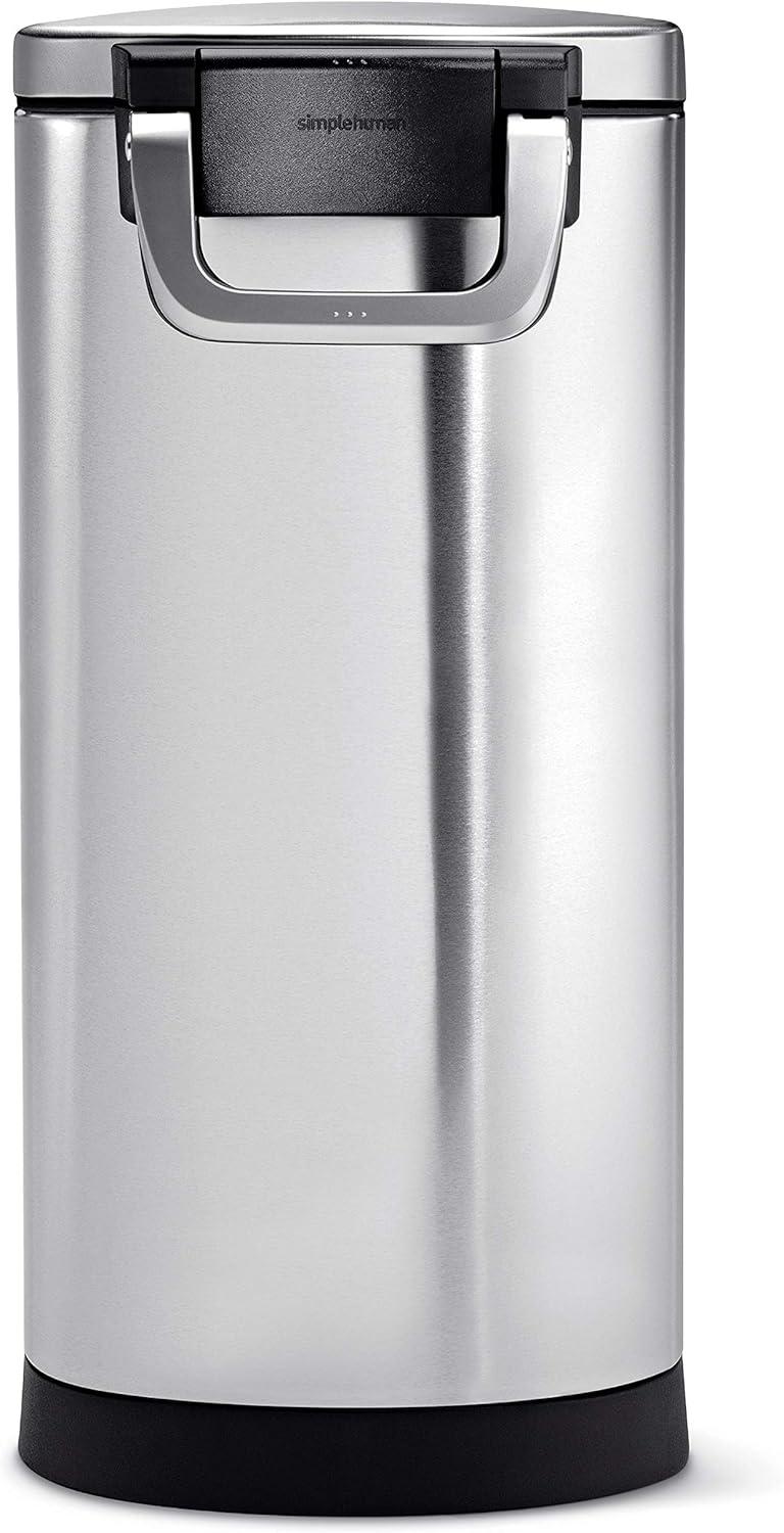 simplehuman Pet Food Storage Container Stainless Steel for Dog Food, Cat Food, and Bird Feed