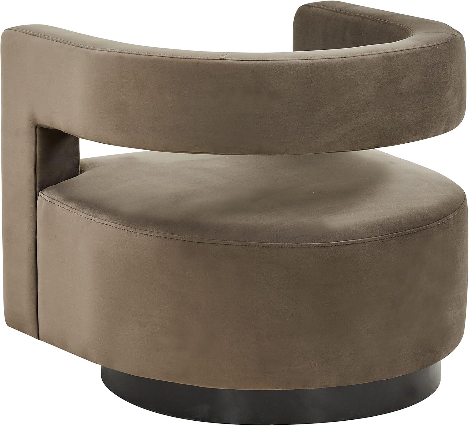 SAFAVIEH Couture Edgar Modern Velvet Solid Swivel Armchair, Dark Brown