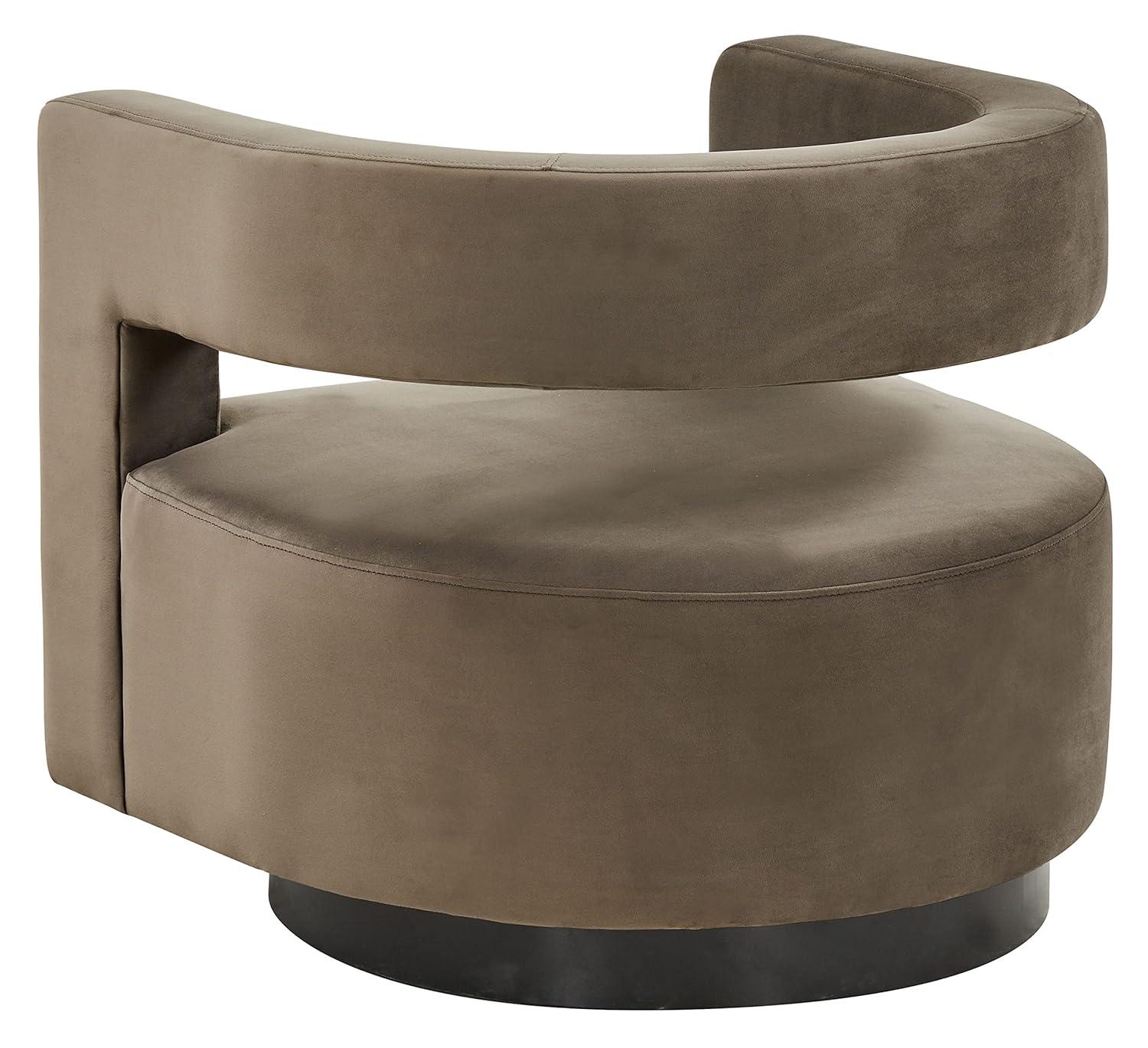 SAFAVIEH Couture Edgar Modern Velvet Solid Swivel Armchair, Dark Brown