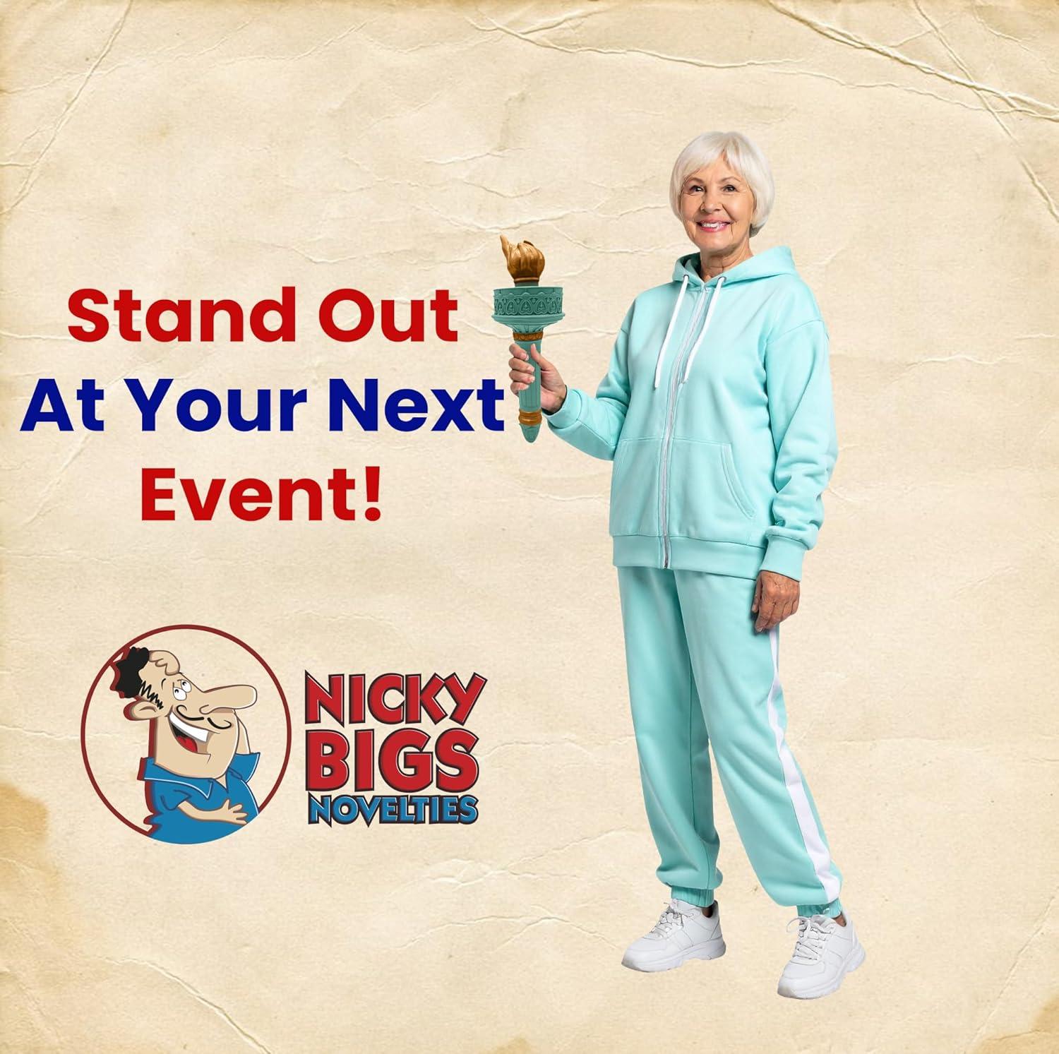 Nicky Bigs Novelties Unisex-Adult Deluxe Patriotic Lady Statue of Liberty Torch Handheld Prop Cosplay Halloween Costume Accessory