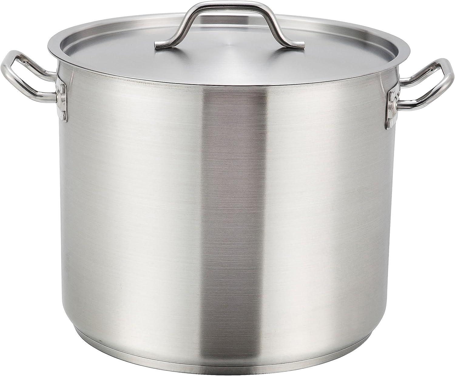 Winco Stock Pot with Cover, Stainless Steel