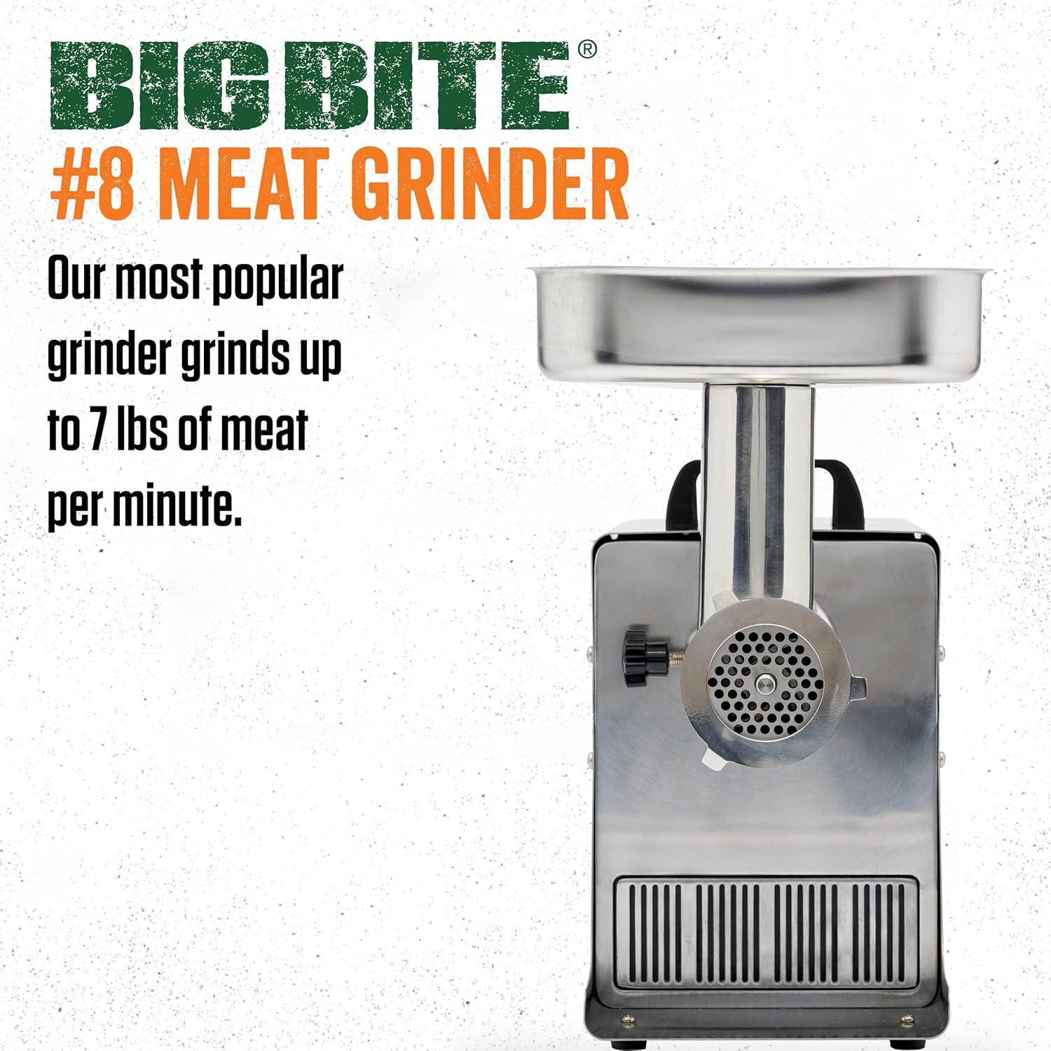 LEM Big Bite #8 Electric Stainless Steel .50Hp Grinder, 1 Pack