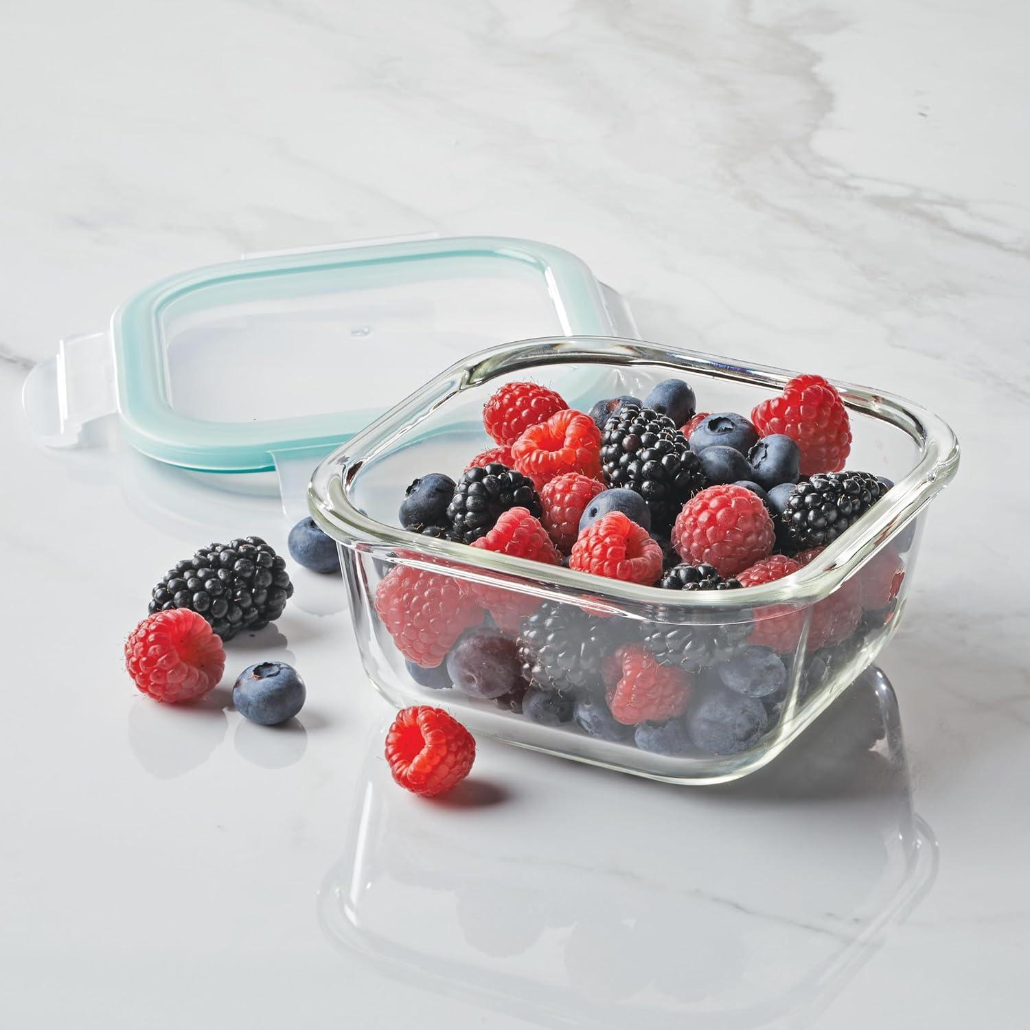 Clear Square Glass Food Storage Jar, 17-oz, BPA-free