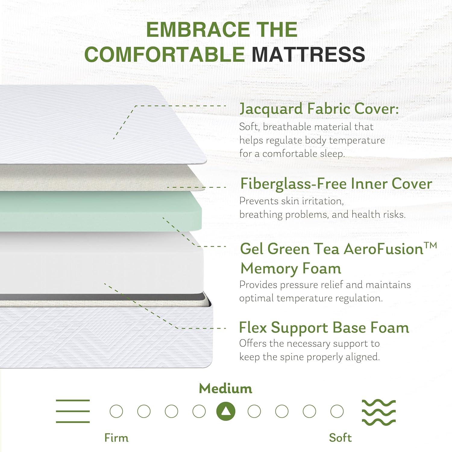 MLILY Twin Mattress in a Box, 6 inch Mattresses for Kids Bed Single Size Daybed Individual Bunk, Memory Foam Medium Firm