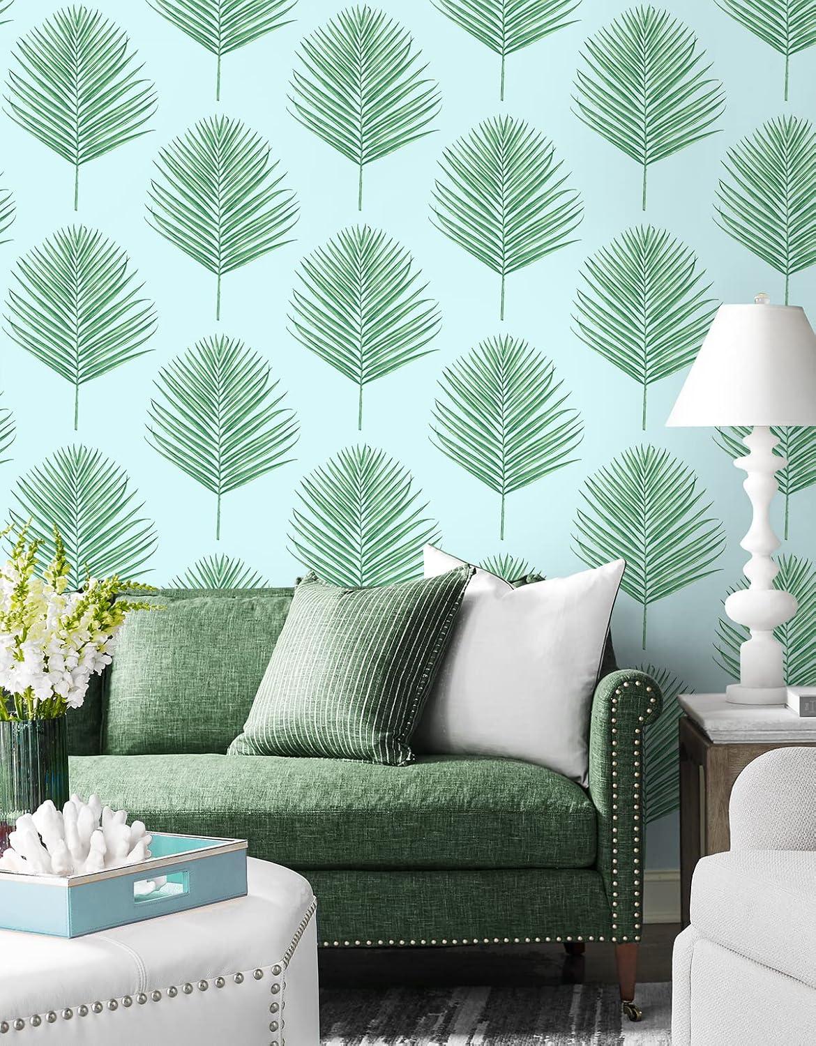 Lillian August Luxe Haven Maui Palm 9' L x 27" W Smooth Peel and Stick Wallpaper Roll