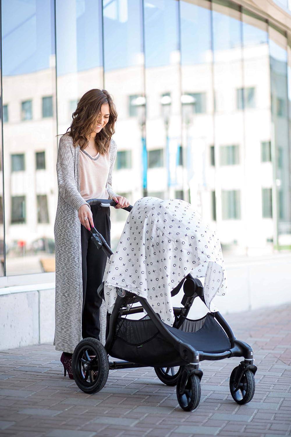 Extra-Large Black and White Bamboo Cotton Muslin Swaddle Blanket