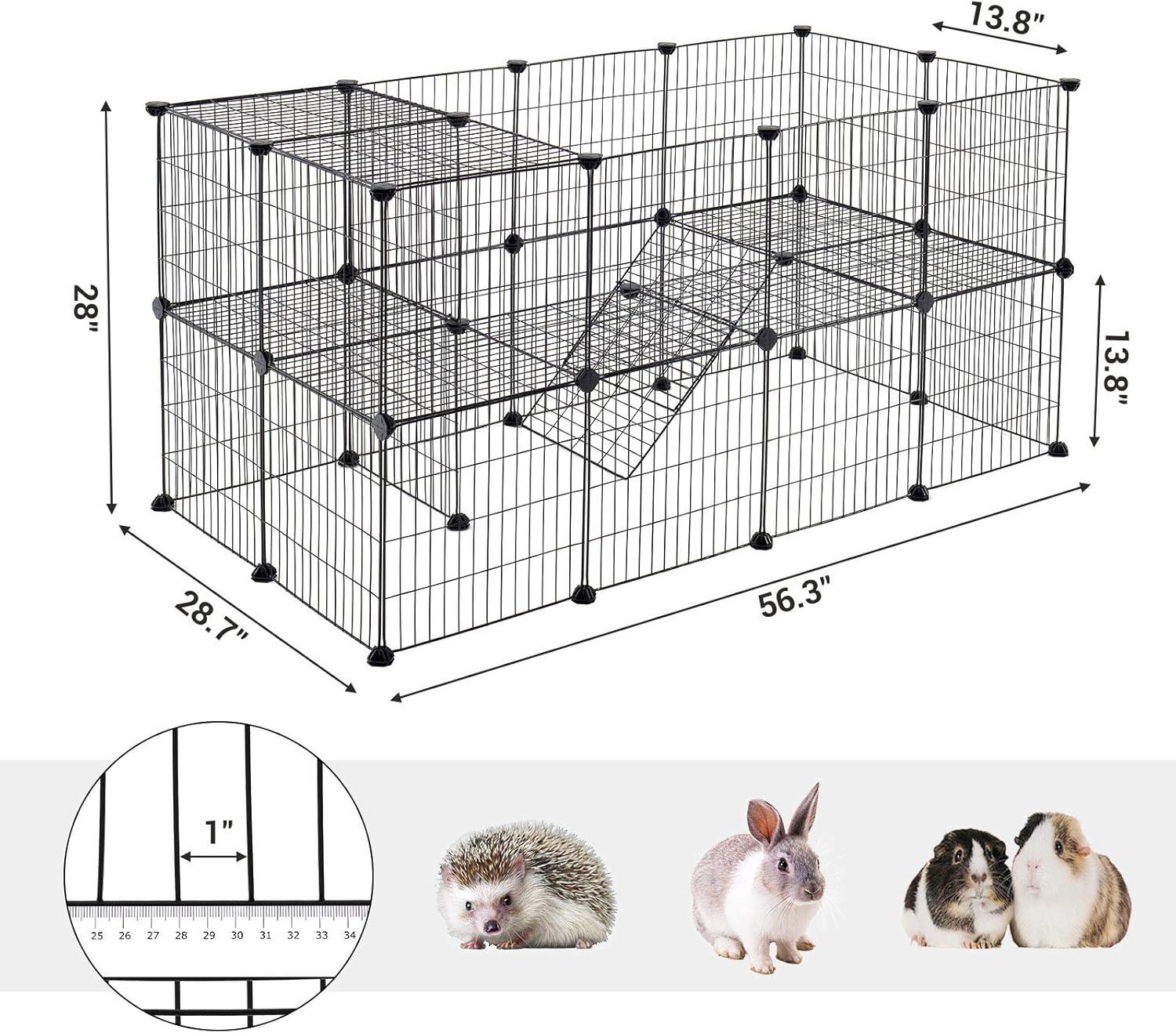 Pet Playpen Includes Cable Ties, Indoor Use, Black