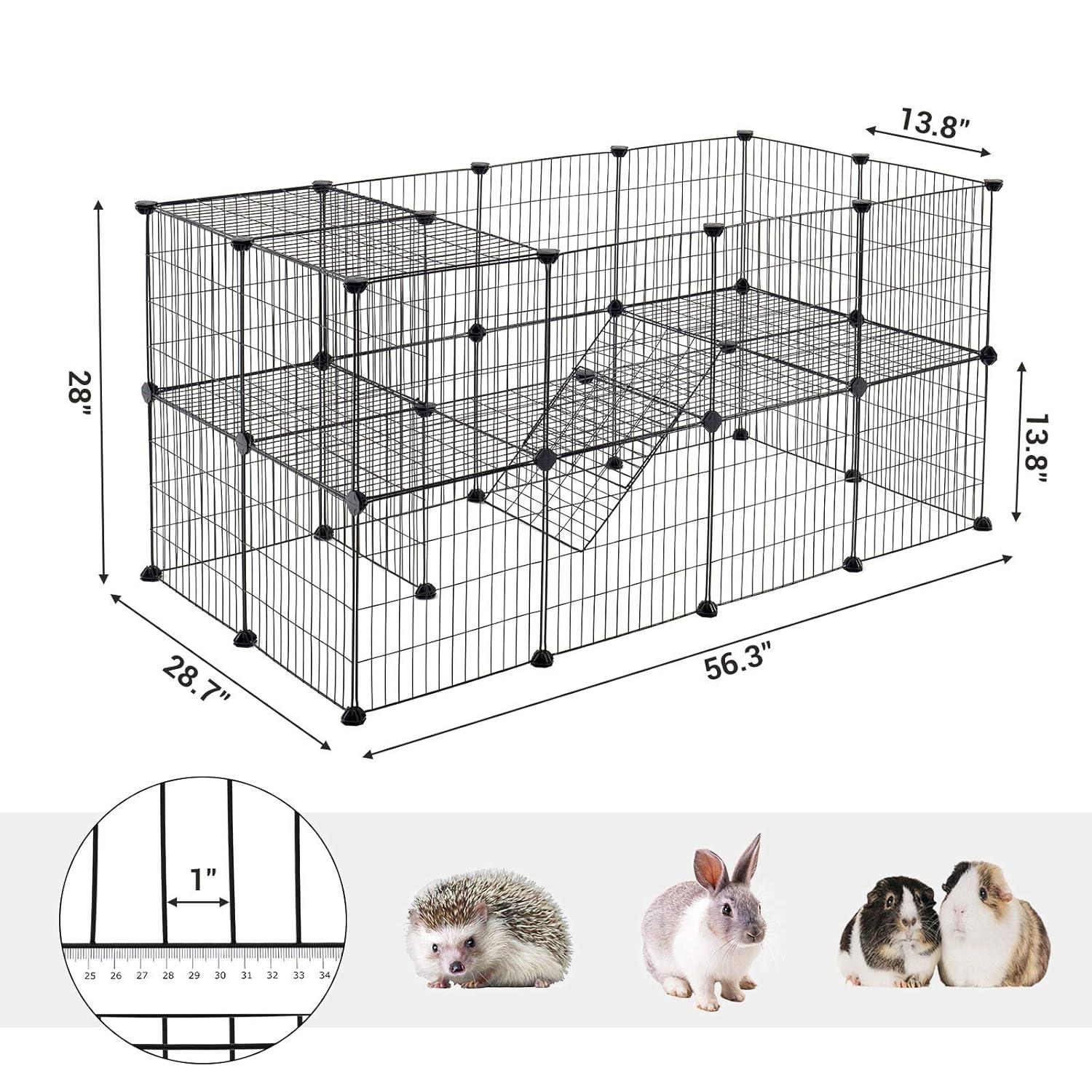 Pet Playpen Includes Cable Ties, Indoor Use, Black