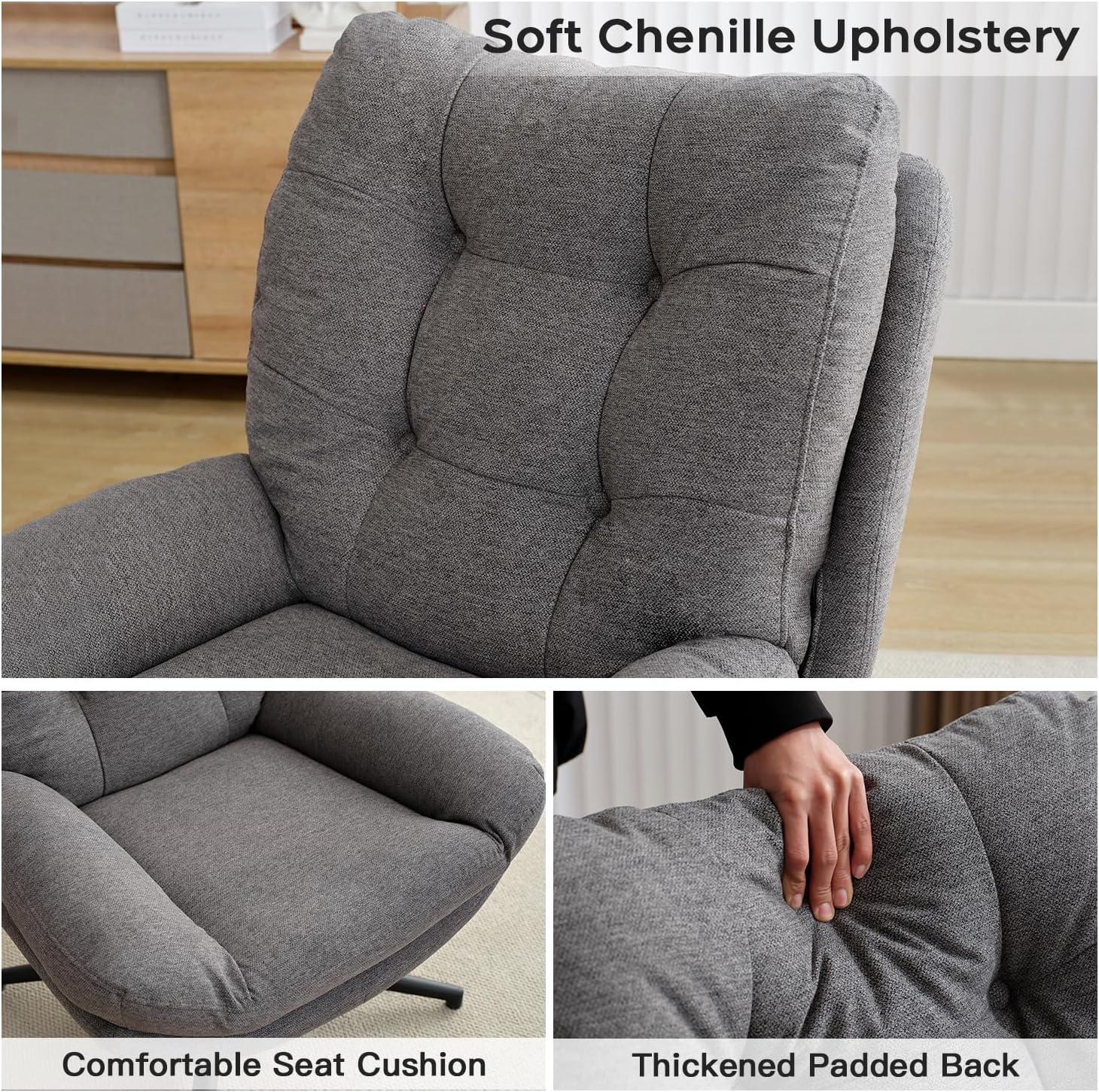 Othniel Green Swivel Accent Chair with Ottoman Rocker Glider Chairs Ottoman Footrest Set