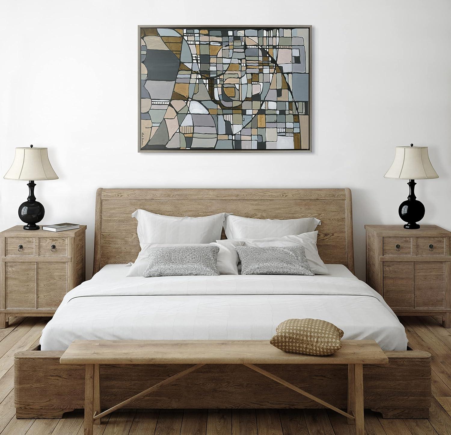 28"x38" Sylvie Deco Nadeau Framed Canvas by Leah Nadeau - Kate & Laurel: Modern Abstract Wall Art