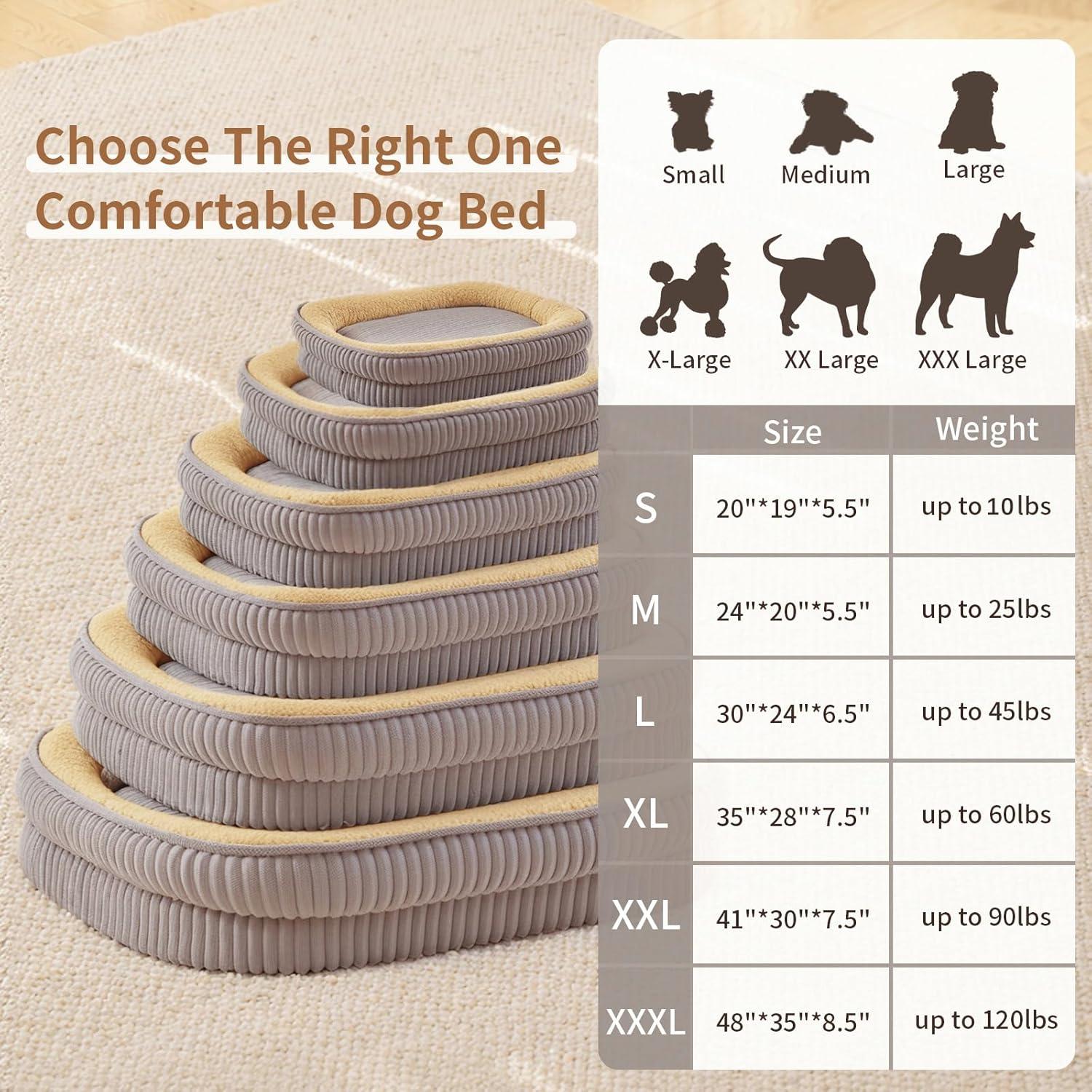 Dog Bed for Puppy, Oval Cat Beds, Pet Couch Bed with Four Sided Bolster