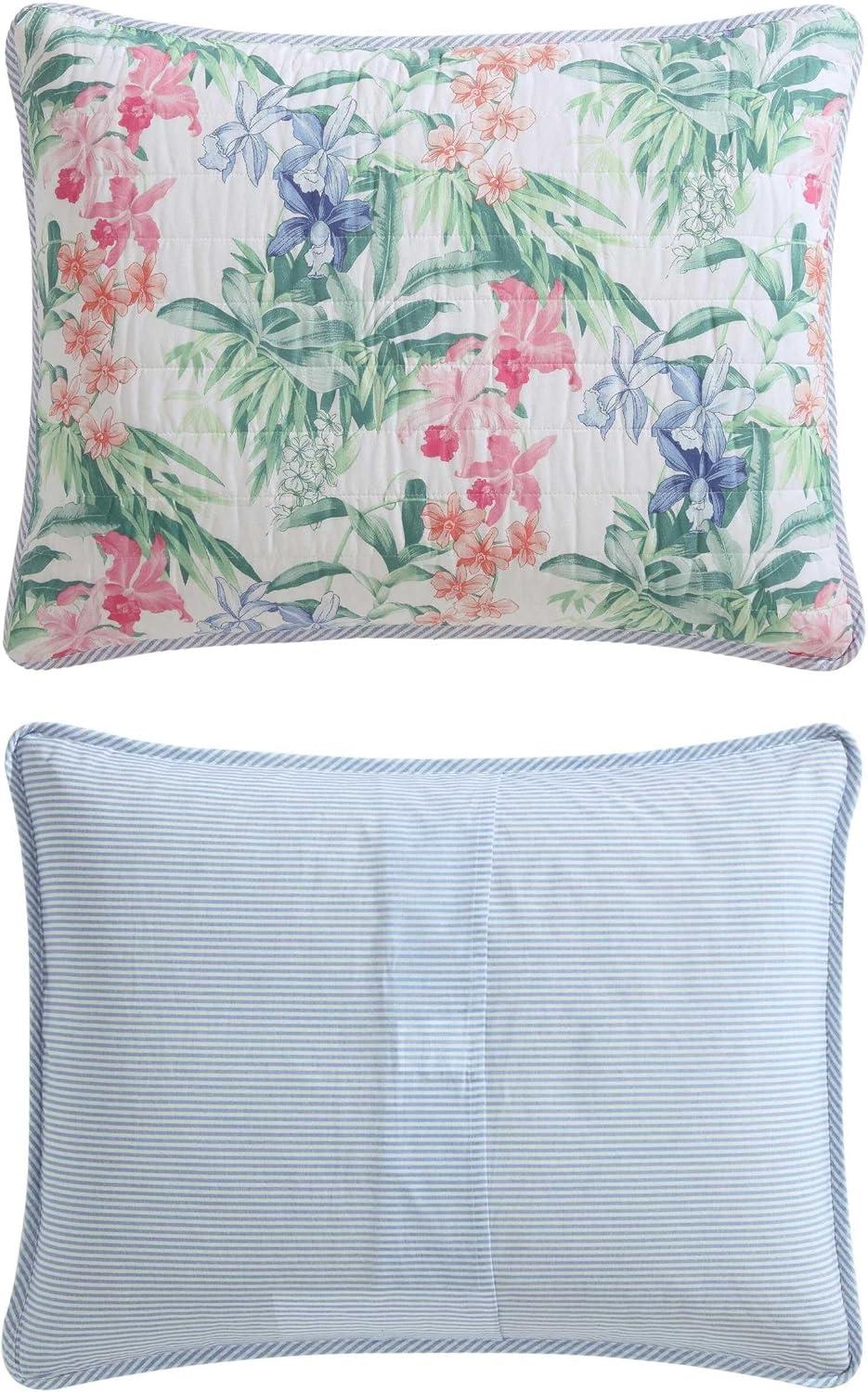 Tommy Bahama Home Tommy Bahama Island Orchid Cotton Reversible Pink Quilt Set