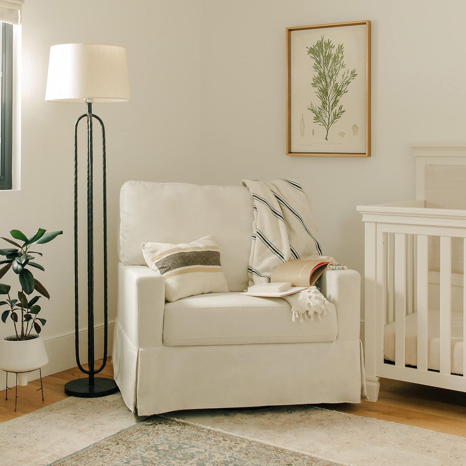 Crawford Pillowback Chair and a Half Upholstered Swivel Glider