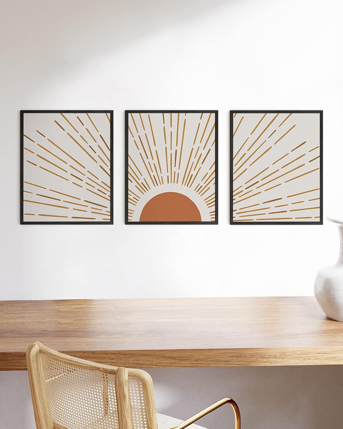 HAUS AND HUES Boho Art, Boho Pictures - Boho Pictures Wall Decor, Boho Posters, Scandinavian Wall Art, Sun Wall Art, Terracotta Wall Art Southwestern Decor Wall Art Mid Century Art (12x16 UNFRAMED)