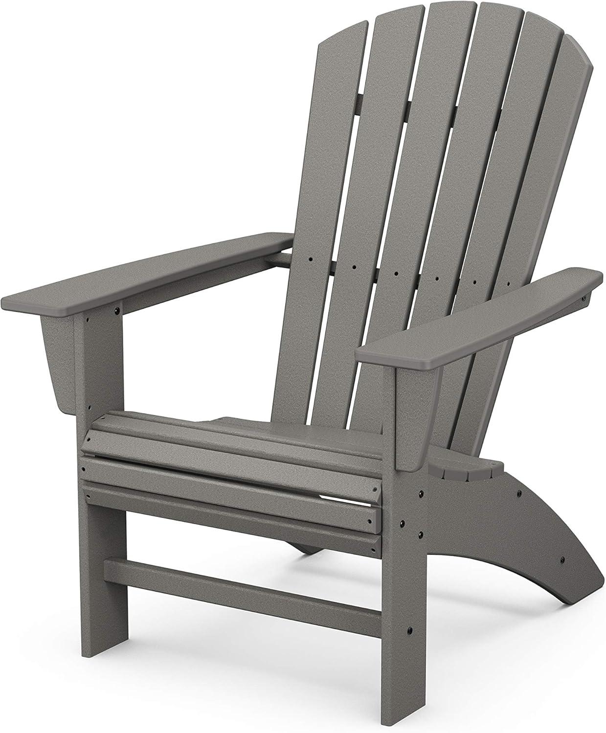 Slate Gray Polywood Nautical Curveback Adirondack Chair