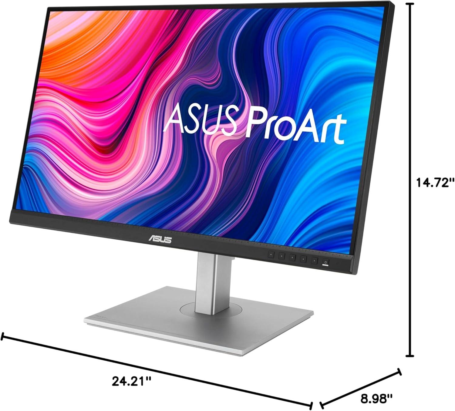 ASUS ProArt PA278CV Professional Monitor – 27", IPS, QHD (2560 x 1440), 100% sRGB, 100% Rec. 709, Color Accuracy ΔE < 2, Calman Verified, USB-C, DisplayPort Daisy-chaining, ProArt Preset,  Ergo Stand