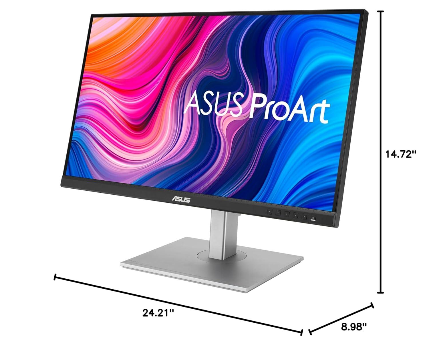 ASUS ProArt PA278CV Professional Monitor – 27", IPS, QHD (2560 x 1440), 100% sRGB, 100% Rec. 709, Color Accuracy ΔE < 2, Calman Verified, USB-C, DisplayPort Daisy-chaining, ProArt Preset,  Ergo Stand