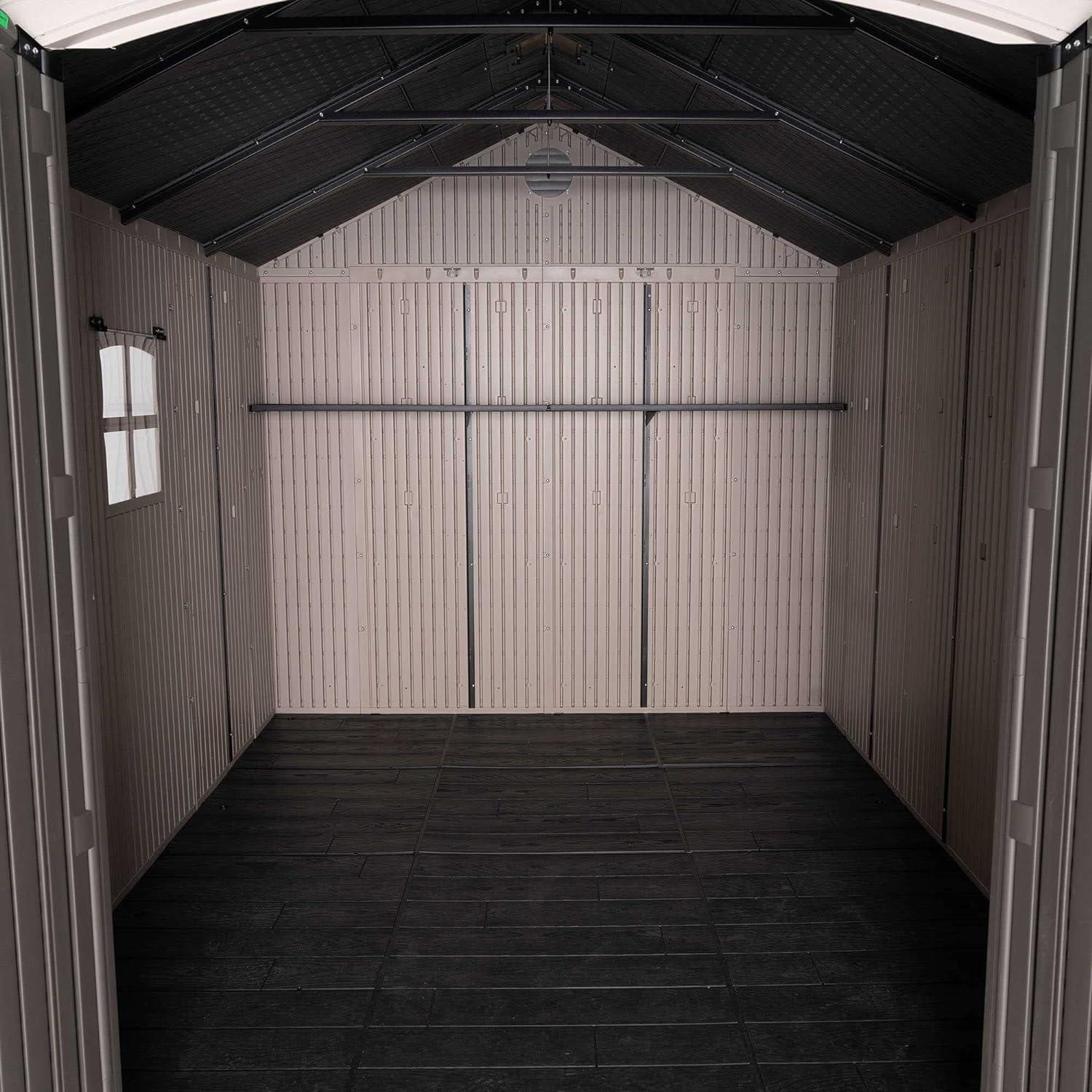 Lifetime Polyethylene Storage Shed, 71.25 sq. ft., 8 ft. x 10 ft. x 8 ft., Tan/Gray (60371)